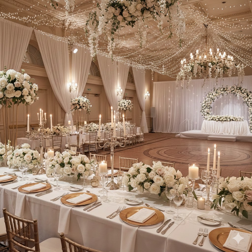 Elegant bruiloft decoratie